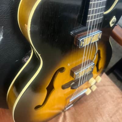 Early 60s Harmony Rocket H54 Hollow Body Guitar Tobacco With Hard Case image 6