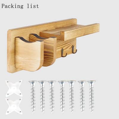 Multifunctional Guitar Wall Hanger Guitar Holder  with Storage Shelf,Pick Holder,4 Hooks,price include the import duty for US buyer image 3