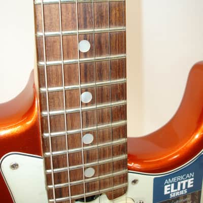 Fender American Elite Stratocaster Electric Guitar Rosewood Fingerboard, Autumn Blaze Metallic image 4