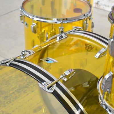 Vintage Ludwig Yellow Vistalite, Super Clean "Bonham" sizes: 14, 16, 18, 26 image 7