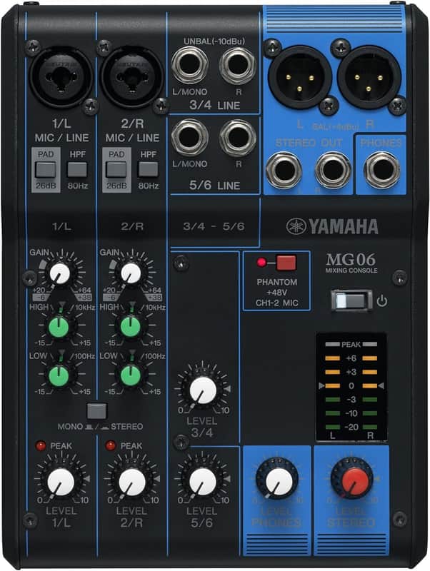 Yamaha MG06 6-Input Compact Stereo Mixer image 1
