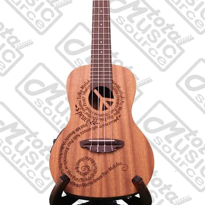 Luna Mahogany Series Maluhia Peace Acoustic-Electric Concert Ukulele W/Gigbag,Tuner,Strings & PC, UKE MALU EL COMP image 2