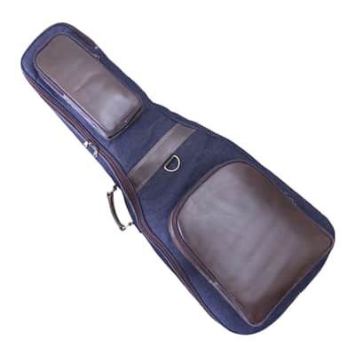 Handmade Denim and Leather Guitar Case for Acoustic Guitars Classical Guitar Gig Bag Padded BackPack image 3