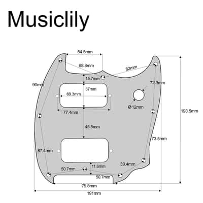 9-Hole Guitar Pickguard for Squier Sonic Mustang HH Electric Guitar, 3Ply Aged White image 2
