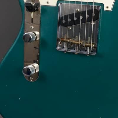 LEFTY! USA Boutique Custom Relic Sherwood Green Metallic Nitro Lacquer Jazzcaster Telemaster Guitar Left 7.2 lb HSC image 3