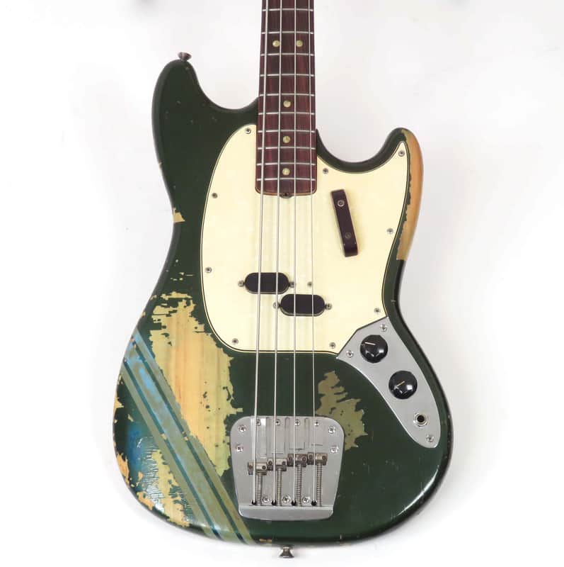 1970 Fender Mustang Bass - Competition Blue with Racing Stripe Road Warrior - Fair