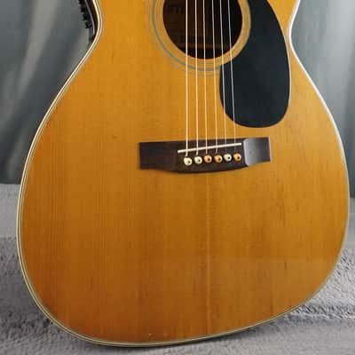 Morris F-15 OM Japan Acoustic Guitar w/ Built-In Electronics & Hard Case image 1