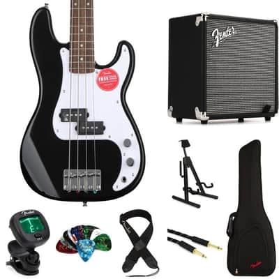 Squier Mini Precision Electric Bass and Fender Rumble 15 Amp Essentials Bundle - Black image 3