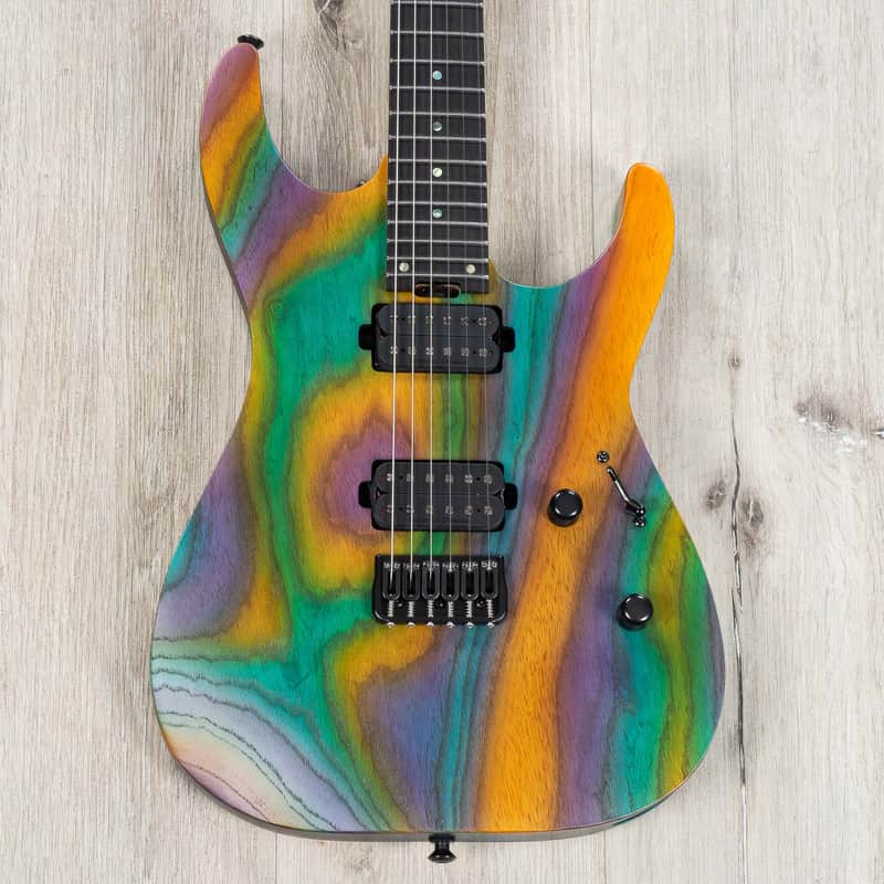 ESP USA M-II HT Hardtail Guitar, Seymour Duncan Sentient & Pegasus, Open Grain Ash Blueberry image 1
