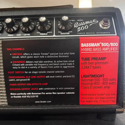 Fender Bassman 500 Tube Head with Bassman 410 Neo Cab 2017 image 4