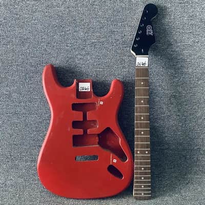 Red Basswood Guitar Strat Style Body with Mapl Neck, Rosewood Fingerboard image 1