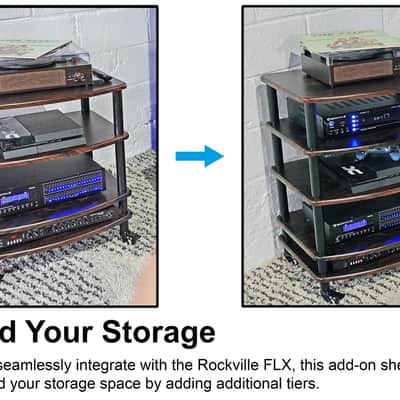 Rockville SHELF FOR FLX DARK WOOD Add-On Shelf + Tubes For FLX image 2
