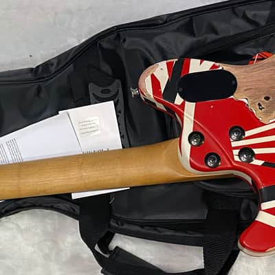 NEW ! EVH Limited Edition Wolfgang Special Striped Series - Ebony Fingerboard, Red, Black, White, Aged - 8lbs - Authorized Dealer - G07159 image 9