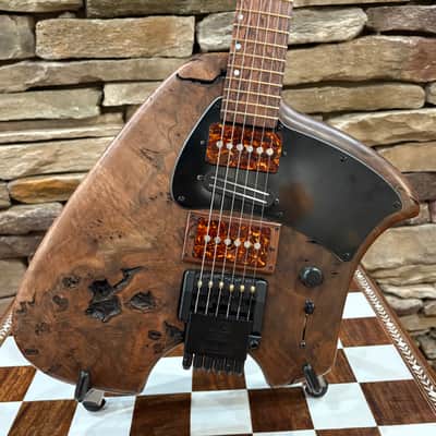 Klein Headless Electric Guitar 2017 - Natural Burled Walnut / Rosewood w/ Gig Bag image 2