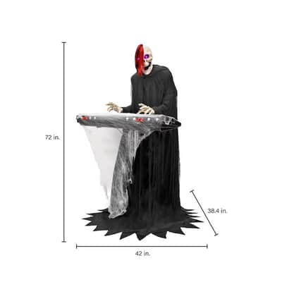 6-Foot Skeleton Reaper Keyboard Player – Life-Size Halloween Animatronic Musician with Bluetooth & Motion Activation image 9