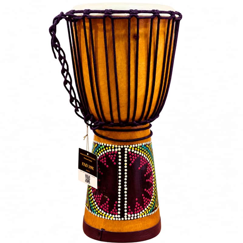 Djembe Drum with Rope (9x20 color) Fathers day gift Hand-Carved Natural Wood jembe Drum – Unique, One-of-a-Kind African Percussion Instrument Drums image 1