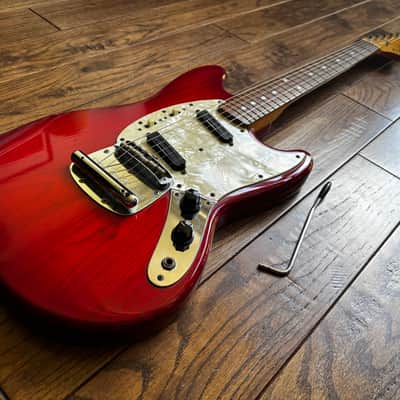 1993 Fender Traditional 60s Mustang Order Made Custom Transparent Red Premium Ash Maple Seymour Duncan MIJ Japan image 4