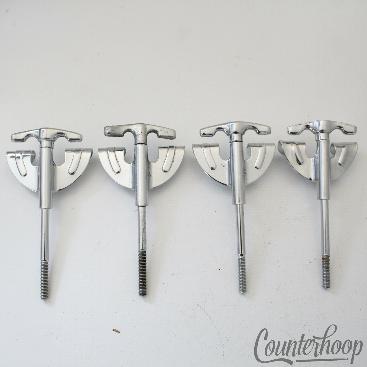 Pearl 4x Bow-Tie 4 1/8"Bass Drum Tension T-Rods+Claws Metric Japan Vintage 70s — main photograph
