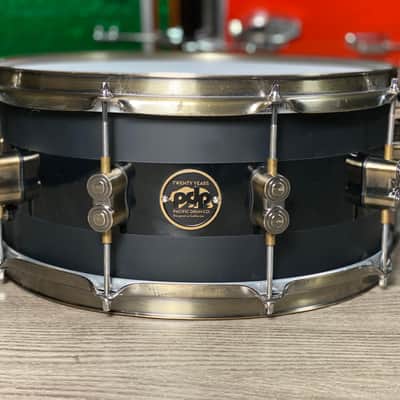 PDP 20th Anniversary 6.5x14 Snare Drum Gloss Black with Antique Bronze Hardware image 1