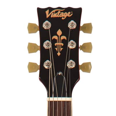 Vintage VSA500P ReIssued Semi Acoustic Guitar ~ Cherry Red image 6