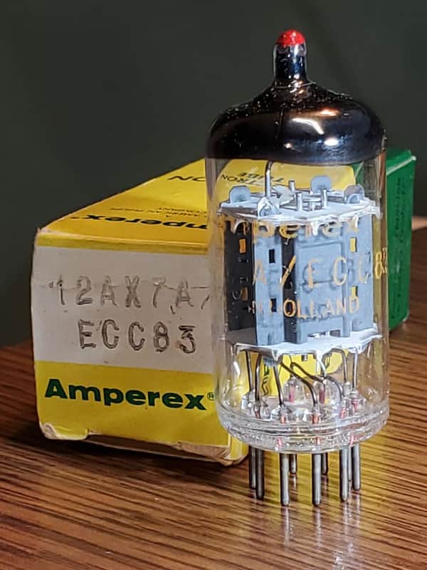 12AX7A Amperex Red Tip Medical Grade Preamp2/TV7 Tested ( 1 ) Tube Lot image 1