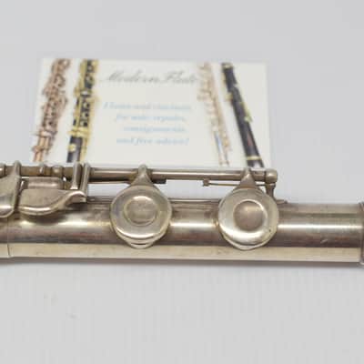 Vintage Selmer Handmade Solid Sterling Silver Flute Open Hole w/ Offset G C Foot image 21