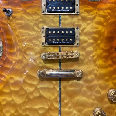 Minarik Manta Super Custom - Amber Sunburst  70-80s - Quilted Maple - Sunburst/ Amber (with original G&C Case) image 6