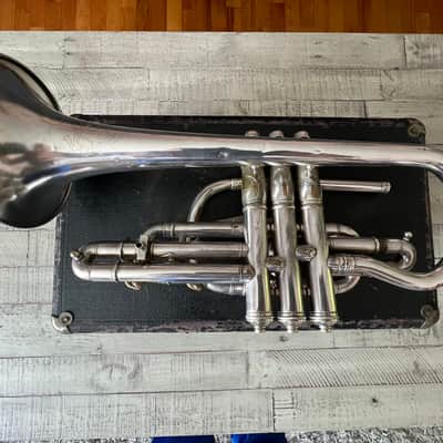 J.W. York & Sons “Professional” Cornet — circa 1908 — Silver Plate — Grand Rapids, MI — w/ Original Case, Lyre & Mouthpiece image 20