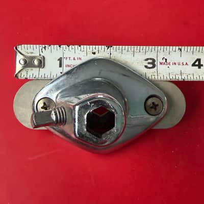 Vintage Hexagon Drum Mount Bracket with Back Plate 1960s - Chrome image 7