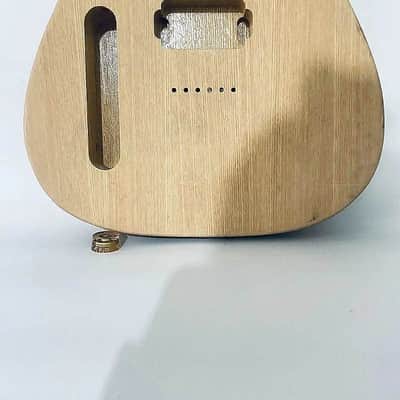 Left Handed Ash Wood Tele Style Guitar Body, String Through Bridge image 3