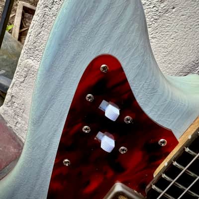 Waterslide Guitars Offset Trans Sonic Blue, Mojo Dual Foil Pickups, Descendant Vibrato, Staytrem image 4