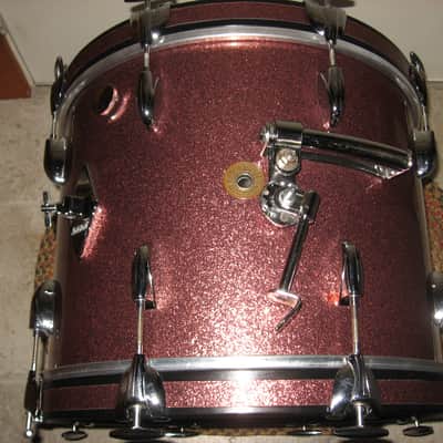 60s Gretsch Drum Set, 18/12/14/14, Burgundy Sparkle image 2