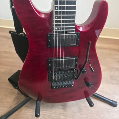 Jackson DK7Q Pro Dinky Transparent Red 2014 EMGs image 2