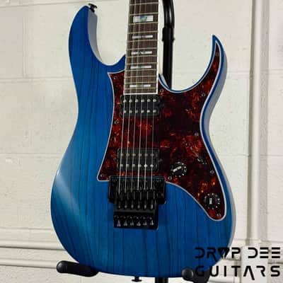 Ibanez Prestige RG653DX Electric Guitar w/ Case - Transparent Deep Blue Flat image 4