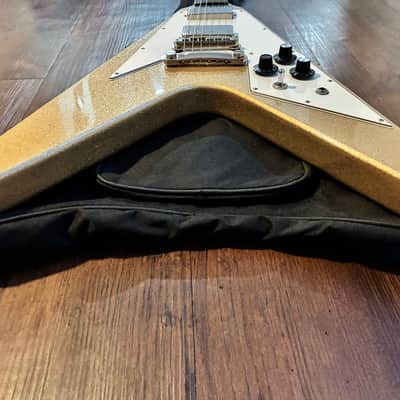 Burny LV-115KK L’ArcenCiel Ken Signature MIJ Flying V 1999-2001 ish - Gold Sparkle image 15