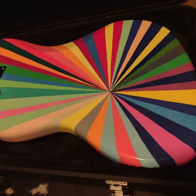 FENDER Squier Classic Vibe 1960's RI BASS VI PSYCHEDELIC CREAM/Jack Bruce ~THE FOOL~CUSTOM PSYCHEDELIC PAINT JOB & Case image 9