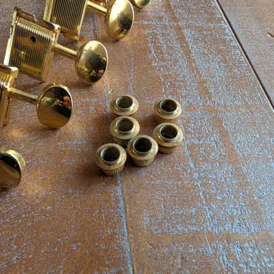 Fender Tuning Pegs & Bushings For Telecaster Stratocaster Vintage Style Gold PW Stamped image 2