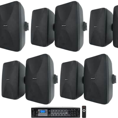 Rockville 6-Zone Commercial/Restaurant Bluetooth Amp+10 Black 6.5" Wall Speakers image 17