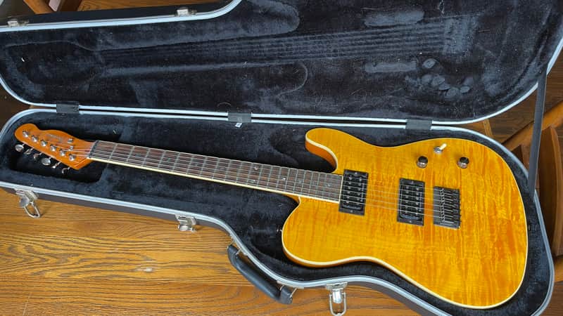 MINT Fender Special Edition Custom Telecaster WITH 90's CHAINSAW CASE FMT HH with Laurel Fretboard 2019 - Present - Amber image 1