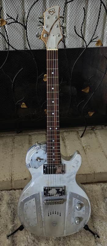 Meloduende Aluminum Electric Guitar Coda Custom 2014 - Weathered Aluminum image 1