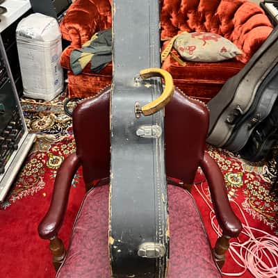 Victoria Dreadnought Hardshell Acoustic Guitar Case Yellow Lined 1960s image 5