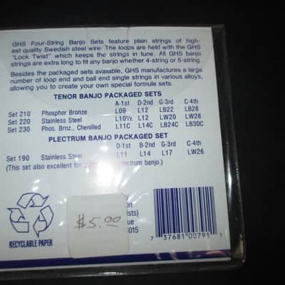 Vega,GHS,Mapes,Gibson,Black Diamond Tenor Banjo Strings/3 New'Old Stock' Sets + 10 Miscellaneous Strings 1950s to 2000s image 2