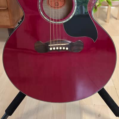 Gibson EC-10 Standard 1998 Special Limited Edition Cherry Red EC10 Pro Studio Guitar American 90s USA Acoustic Electric Thin Thinline Jumbo Stage Songwriter Light Lightweight Only 2kg image 14