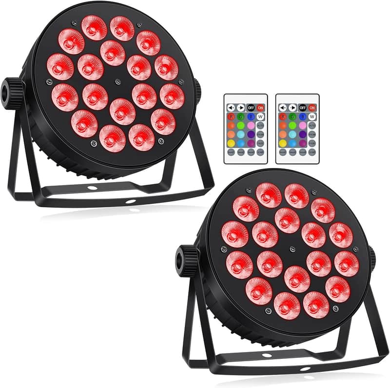 LED Par Lights DMX,90W RGBW 4IN1 LED Stage Par Lights Stage DJ Par Can Light Sound Activated Auto Play by Remote&DMX Control for Events Wedding Party DJ Stage Live Show 2 Pack image 1