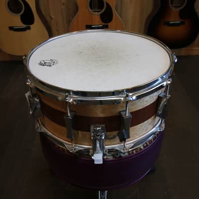 Pork Pie USA Custom Maple Snare Drum 14x6.5 in. - Brandied Peach w/ Mahogany Stripe image 3