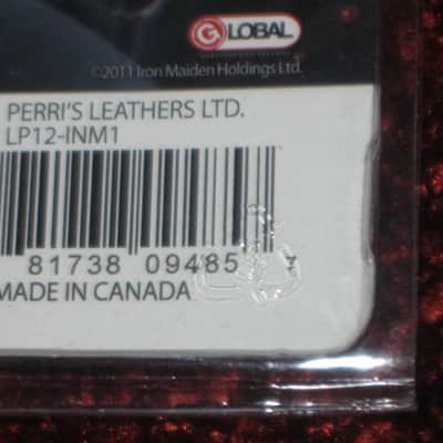 new in package (old stock) A+ Perri's Leather Ltd. / Perri's 12 Pack of Iron Maiden Guitar Picks - Med Gauge - Celluloid Plastic, 351 shape - but slightly curved (LP12-INM1) LP12INM1 image 2