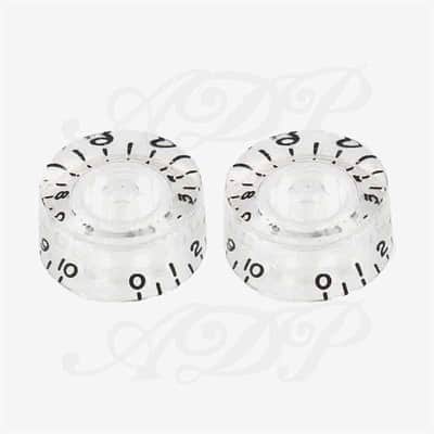 2 Vintage-style Clear Speed Knobs inchSize 24 splines shaft for Gibson LP SG image 2