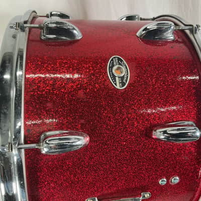 Vintage 14" Slingerland Marching Snare Drum in Red Sparkle image 10