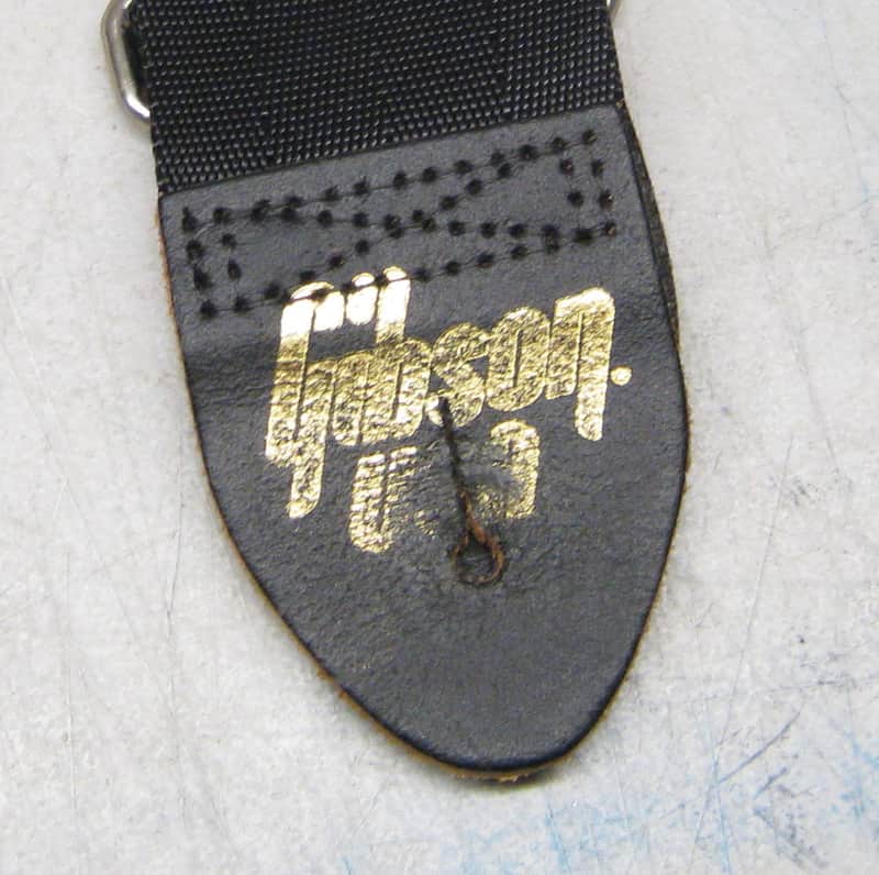Vintage Gibson USA Logo Strap Black Nylon Gold Logo image 1