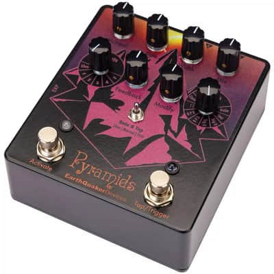 EarthQuaker Devices Pyramids Stereo Flanger Limited Edition Solar Eclipse - Black / Pink image 3